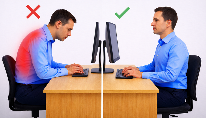 Corectarea posturii la birou